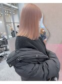 ダブルカラーミルクティーピンクベージュカラーハイトーンカラー