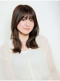 ミディアムヘア/ショコラベージュ/ボブルフ/新宿駅