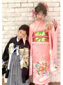 横浜駅！キッズ7歳３歳5歳髪型七五三日本髪ヘアセット着付け