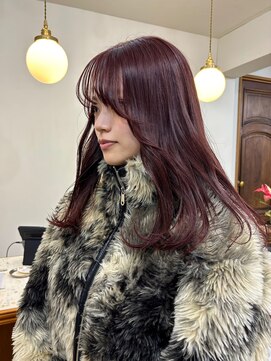 シエン 恵比寿(CIEN) ワインレッドカラー/ブリーチなしカラー/暖色カラー/ロングヘア