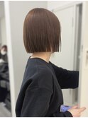 縮毛矯正×切りっぱなしボブ×縮毛矯正ボブ×ブラウンカラー