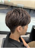 ツーブロックマッシュ×グレージュ