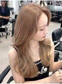 A144ブロンドヘアーハイトーンカラーレイヤーカット韓国