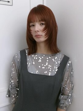 ユー(yew) ブリーチカラー/ケアブリーチ/オレンジブラウン/顔周りカット