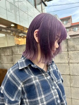 ラック 津田沼(LUCK) パープル/韓国ボブ/ブリーチなし/似合わせカット