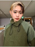 デザインカラーローライトショートヘアブリーチカラー透明感
