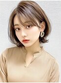 小顔くびれボブ☆外ハネレイヤー×シースルーバング