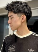 men's/メンズ/ダウンパーマ/黒染め/韓国/顔周り/フェード原宿