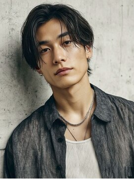 ダブルアール(RR MEN'S SALON) リバースセンターパート/ニュアンスパーマ/由比ヶ浜