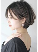 ３０代　手入れ簡単　前髪長め　毛先ワンカール　ショートボブ