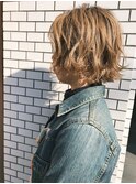 ハニーイエロー_クールショート　ピンクグレージュ　ボブルフ