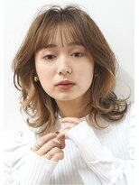 ゼンコー キチジョウジ シェール(ZENKO KICHIJOJI chere) \韓国風フェザーバング/ハイトーンカラー×ヘーゼルベージュ