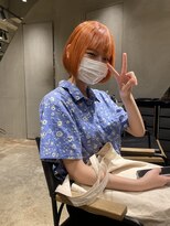 ビビト(bibito)&nbsp;bibito ダブルカラー　ブリーチ　オレンジカラー　ボブヘア