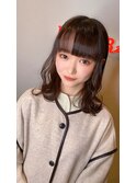 厚めのぷっくりバングで可愛いボブディ10代20代30代40代