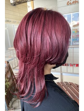 エイム ヘアメイク 横川店(eim HAIR MAKE) ウルフ×red