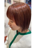 ルクールヘアアンドビューティー 燕三条店 顔周りカット オレンジピンクカラー◎20代30代[アースカラー]