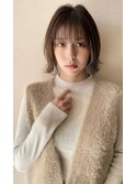 TLUUS前髪パーマグレーベージュレイヤーロングアッシュカラー