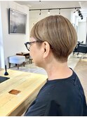 ショートパーマショートカット前髪あり前髪なし30代40代50代