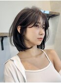 レイヤー韓国風ボブ、ミディアム
