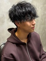 ディスイズバーバーフォース(THIS IS BARBER 4th)&nbsp;ニュアンスパーマ マッシュショート 黒髪 20代 30代