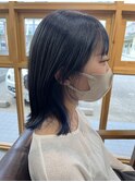 ボブ×ブルー×インナーカラー
