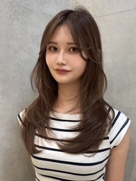 サイン 表参道(SIGN) 韓国ヘアーハッシュカットレイヤーカットグレージュブリーチ無し