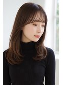 『LE』顔周りレイヤー/ミディアムレイヤー/シースルーバング