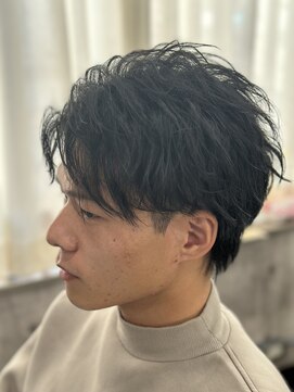 【メンズ】大人気！センターパート波巻きマッシュ【小松】