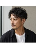 大人メンズツーブロックくせ毛風パーマ　20代 30代 40代 50代