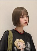 【misato】丸みボブ×地毛風グレージュ縮毛矯正