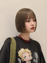 ラビットホール(Rabbit hole)&nbsp;【misato】丸みボブ×地毛風グレージュ縮毛矯正