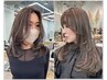 カット+フルカラー+ハイライト,ローライト(6枚付き)￥10900