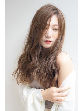 ロンドプランタン 恵比寿(Lond Printemps) 大人可愛いミックスウェーブロングヘア／フォギーベージュ