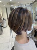 バレイヤージュ×インナーカラー