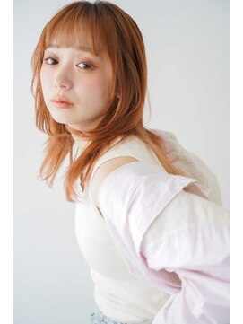 シェル 立川(shell) くびレイヤーエモージュ前髪モテベージュレイヤーミディ【立川】