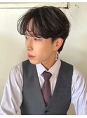 #シースルーマッシュ#センターパート#韓国メンズヘア
