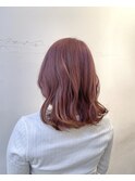 ピンクベージュ/ブリーチ1.5~/横浜/ハイトーン