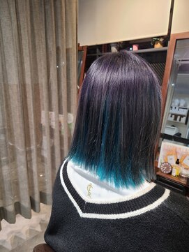 アニュー ヘア アンド ケア(a New hair&care) 大人かわいいストレート切りっぱなしインナーカラー耳掛け小顔