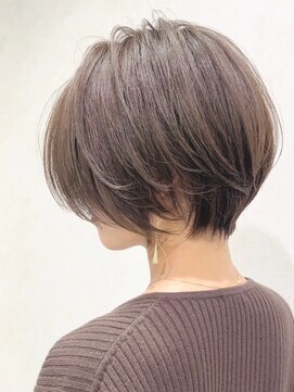 ビューブルー 亀戸錦糸町(VIEW BLUE) 美髪シアーカラーピンクブラウンショートカット切りっぱなしボブ