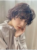 ニュアンスショート/波巻きショート/こっくりカラー