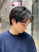 艶センターパートニュアンスパーマカルマパーマダークアッシュ