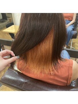 ビー オン ディー ヘア 池袋(BonD hair) インナーオレンジ【池袋/髪質改善/ハイライト】