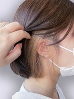 アース 錦糸町店(HAIR&MAKE EARTH)&nbsp;20代30代40代大人インナーカラー耳掛け切りっぱなし大人ボブ