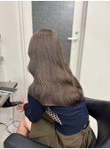 12638オリーブグレージュ暗髪グレーアッシュ韓国レイヤーカット