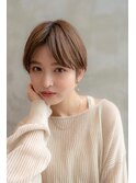 20代30代大人美人ショートボブ/小顔ショートヘア/マロンベージュ