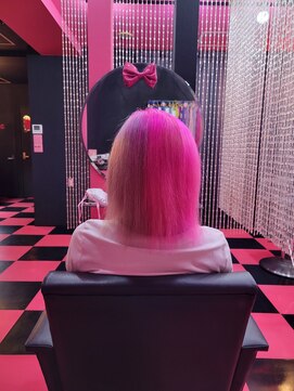 リミックス(REMIX by Love hair KING OF PRINCESS HAIR&EXTENTION) 4回カラー(2回リタッチブリーチ+カラー+カラーバター)　ツートン