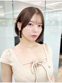 ボブミディアム前髪カットおくれ毛_F20122