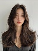 ◎小顔効果髪質改善夏カラー×前髪なしレイヤーロング
