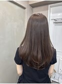 くびれヘア/暗めカラー/アプリコットオレンジ/縮毛矯正