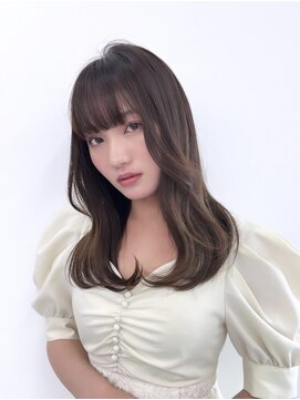 ハイトーン/ダブルカラー/クラゲヘアー/オリーブグレー/小顔/